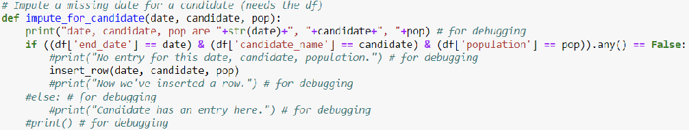 Imputing function